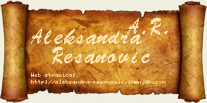 Aleksandra Resanović vizit kartica